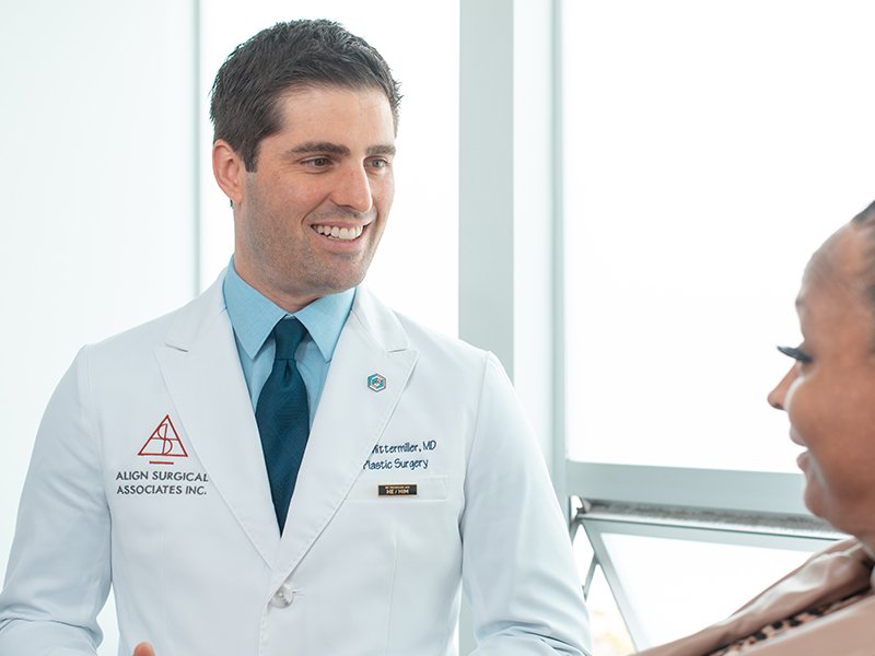 Photo of Dr. Mittermiller with a patient