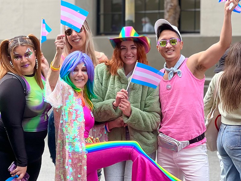 Photo of the Align team at a pride event