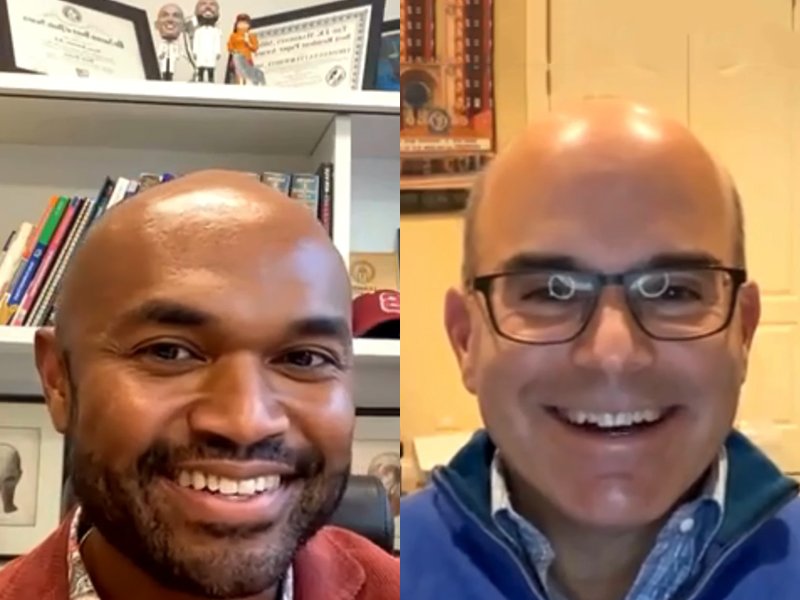 Splitscreen photo of Dr. Thomas Satterwhite and Dr. Loren Schechter