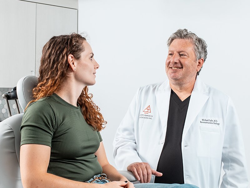 Photo of Dr. Safir with a patient