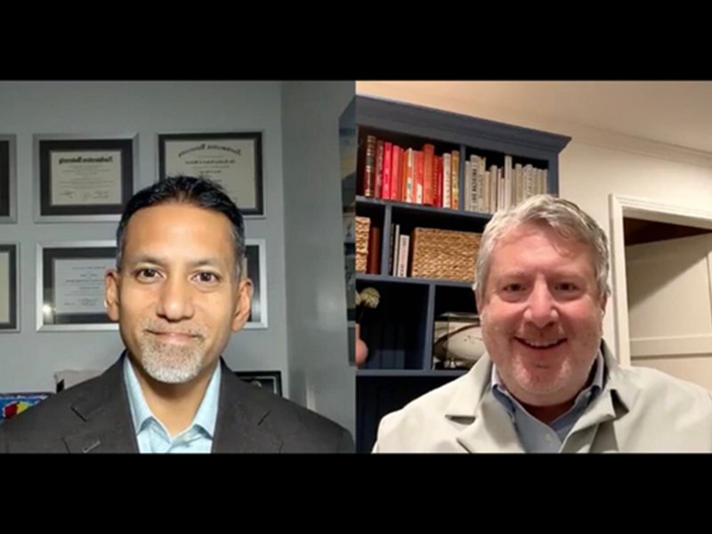 Split-screen photo of Dr. Gurjala and Dr. Safir